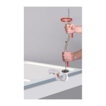 Pulitore per scarichi QF120 – Lunghezza 1m – Maniglia rotante regolabile, Albero di pulizia flessibile – Cabere
