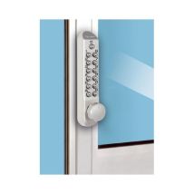 Lokod – 22204 – Cerradura de código mecánica para puertas – Acabado gris metalizado – Instalación reversible