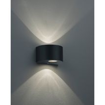 Applique Led Da Esterno 2 Luci Mezza Luna Nera Rosario Gd Trio