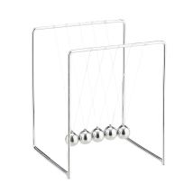 Relaxdays - Newtons Cradle, 10x Set, Pendulum With 5 Balls For Desk & Office, Stress Relief, Metal, Physics Gadget, Silver