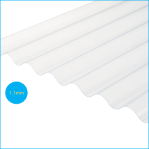 Radmat Building Products - Solstice 3' Pvc Corrugated Standard Sheeting Clear 3050mm X 762mm X 1.1mm