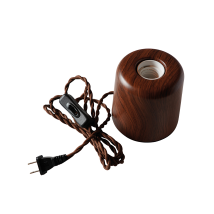Base De Lámpara De Mesa E27 Marrón Con Cable E Interruptor