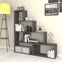 Veriaffari – Bücherregal Leiter 145x145 cm – Betonfarbe – 18 mm Regale – Abstand 34 cm – ABS-Kanten – Leicht zusammenzubauen