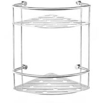 Chrom-Doppelduschecke aus Edelstahl 18/10 – Innovatives Design für modernes Badezimmer – 20 x H.30 x 20 cm