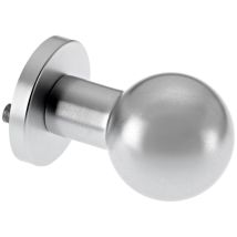 edi Knopf Türknopf auf Rosette – Silberfarbig – Aluminium – Durchmesser 52 mm – Höhe 76 mm – Eloxiert