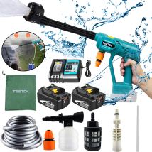 Elektrische Hochdruckreiniger, 6-in-1-düse, Kabelloser Auto-hochdruckreiniger, Jet-wasserreiniger, Gartensprühwasserpistole, Mit 2 X 5,5 A Akku + 