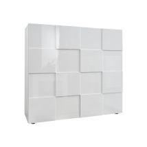 Buffet - Milano - 2 Portes - Blanc Laqué Brillant - 121 X 42 X 111 Cm