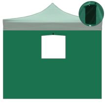 Telo Laterale 3x2mt Verde Impermeabile Con Finestra Per Gazebo Richiudibile 3x3mt