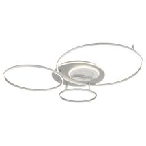 Led Deckenleuchte Wohnzimmerlampe Metall Silber Dimmbar Fernbedienung L 116 Cm