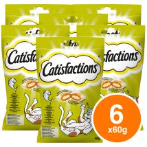 Catisfactions Snack per Gatti 60g – Alimento Complementare Croccante e Morbido – 2 Calorie per Trattamento – Tonno 4%
