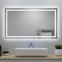 Sky Bathroom - Illuminated Bathroom Led Mirror With Optional 3 Colour Light Anti-fog,touch Switch