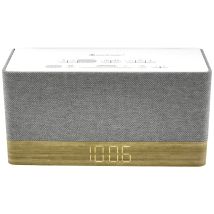 SOUNDMASTER – UR630WE – Duschradio mit Bluetooth, 2x3W RMS Lautsprecher, Dual-Alarm, AUX-In, USB-Ladebuchse, grau/hellbraun