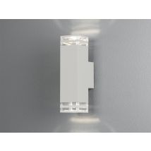 Konstsmide Lighting - Alu Außenwandleuchte Pollux Up And Down Weiß Effektstreifen Ip44, Höhe27,5cm