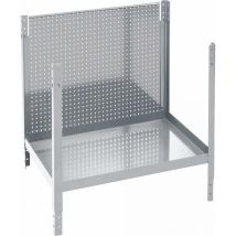 Módulo de estantes simple con pared posterior de chapa perforada – Gris claro perlado RAL 9022 – 8714678022746