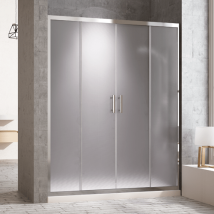 Tegler - Paroi De Douche Frontale 2 Panneaux Fixes Et 2 Portes Coulissantes En Verre Transparent 180cm