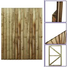 Premier Garden Supplies - Premier 6ft Feather Edge 135cm Wide Fully Framed Flat Top Gate