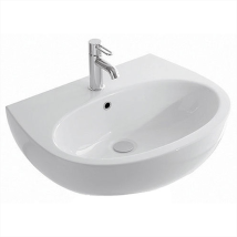 Ceramica Globo - Lavabo Grace Sospeso Salvaspazio Cm. 45x36 Semicircolare In