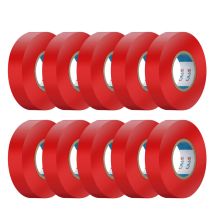 Cilia Lot De 10 Rubans Isolants Électriques Pvc 19mm X 25m Chatterton Chatterton - Scotch D'Électricien Ignifugé - Adhésif Professionnel Norme Iec - 
