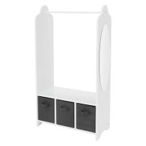 Appendiabiti Per Bambini Multifunzionale Con Specchio 63 X 30 X 115 Cm E 3 Scatole Armadio Per La Stanzina Dei Bambini Organizzatore Moderno Spazio Di