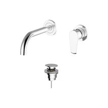 Teorema Rubinetteria - Mitigeur Lavabo Mural Avec Vidage Clic-clac Teorema Velvet 8v318 Chromé
