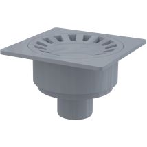Rejilla De Desagüe 150x150/50 Mm, Salida Vertical, Rejilla Gris, Sifón Húmedo