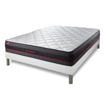 SOMNESS Matratzen-Set 140x190 cm – Viscoelastisch – 24 cm Dicke – 12 Latten aus Pappelholz – Beidseitig verwendbar – Öko-Tex zertifiziert