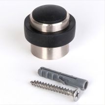 Blindomax - Tampone A Pavimento Con Tassello + Vite In Alluminio Aspetto Acciaio Inox Spazzolato - Ø37 X H.37 Mm - 222
