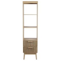 Columna Con 2 Cajones Con Frentes Acanalados Y 3 Nichos H160 Cm - Klaus