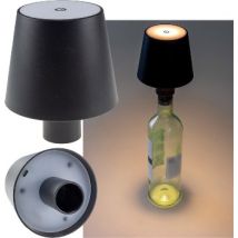 Led Akku Flaschenleuchte Warmweiß, Li Akku, Øxh 10x12cm Schwarz