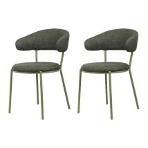 Mobili Rebecca - Sillas Rebecca Mobili Zeita 80,5x47,5x57,5 Tela De Poliéster Acero Verde Moderno Conjunto 2 Piezas