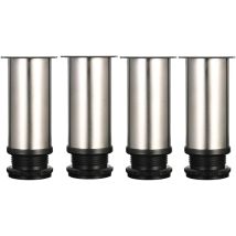 Adjustable Feet - Height 120mm, Thick Furniture Legs, Adjustable Height 0-15mm, Table Legs, Furniture Legs, Brushed Stainless Steel - Stainless Steel 
