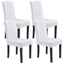 Set De 4 X Funda Para Silla Material Extensible Y Elástico Para Diferentes Tamaños De Sillas - En Color Blanco - [neu.haus]
