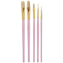 Kitchencraft - Spazzole Per La Decorazione Di Torte Sweetly Does It, Rosa, Set Da 5