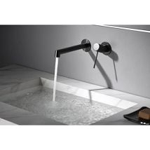 Mice - Grifo De Lavabo Empotrado - Monomando Grifo De Baño Con Sistema De Montaje En Pared, Griferia Empotrada Color Black Gun Metal