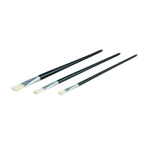 Nespoli Flachpinsel Set – 3 Stück – Borstenfaser – lackierter Holzstiel – Größe 8, 12, 16