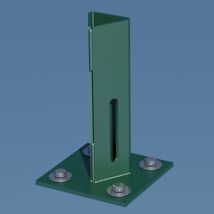 Grüne, Kunststoffbeschichtete, Verzinkte Stahl-einschraubplatte, H.15 Cm X Querschnitt 100x10 Centrale Brico