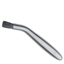 Barista - Pennello Per Macinacaffè, Curvo, In Acciaio Inox Con Setole Naturali, 16 Cm, Spazzola Per La Pulizia Per Macinacaffè - Cilio