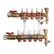 Giacomini – Colector premontado con caudalímetro R553FK – 1" – Válvula multifunción – 5 ÷ 110°C – 0,5 - 5L/min