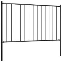 Panneau Clôture Et Poteaux Acier Enduit Poudre 1,7x0,75 M Noir Cfw5951751