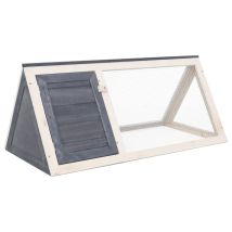 Gabbia per Conigli in Legno Grigio 98 x 50 x 41 cm – Resistente agli agenti atmosferici – Facile da montare