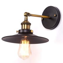 Apliques De Pared Vintage Lámpara De Pared Industrial Moderna Lámpara De Pared Interior Retro E27, Negro