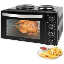 Clatronic Kk3786 Horno Combinado Negro 28l Con Placas De Cocción