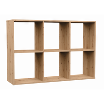 Marion - Estantería Modular Con 6 Cubos - Librería Con 6 Compartimentos - 110x30x75 Cm - Mueble De Almacenaje