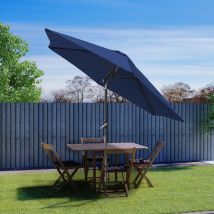 Greenbay Round Garden Parasol Sun Shade Patio Outdoor Umbrella Canopy Crank Tilt Mechanism 2.5m Blue