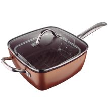 San Ignacio - Sarten Cuadrada 24x24x9.5cm C/t Aluminio Prensado Inducción Optimum Copper - Cobre