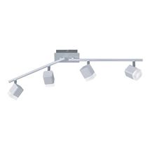 Roubaix Barra 4 Spots Led 14w 1600lm, 3000k Quadrati Metallo Bianco L.80cm