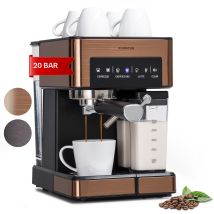 Klarstein - 1.8l Coffee Machines With Milk Frother, 20 Bar Espresso Coffee Machine Maker, 1350w Espresso & Cappuccino Machines, Stainless Steel 