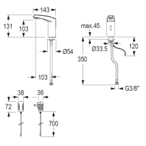 Maxx Standarm.elek.m20,ir,touch Netzap,o.misch.o.ablg.chrom