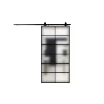 Schiebetür Schwarz Satinierte Glas 96x220