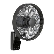 Kaiserkraft – Airos Eco Design Wall II Black Wall Fan with Remote Control – 25 W, 5 Speeds, 54 dB(A)